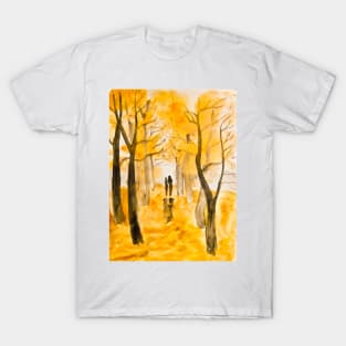 Couple on autumn alley T-Shirt